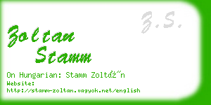 zoltan stamm business card